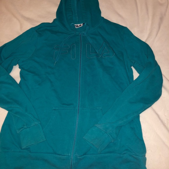 Teal Fila zip up sweater Size XXLarge - Picture 1 of 1